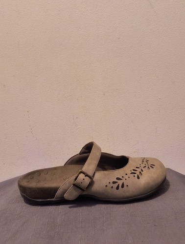 Vionic Midway slip-on Mules Slides Leather Gray Women's 10 shoes casual comfort