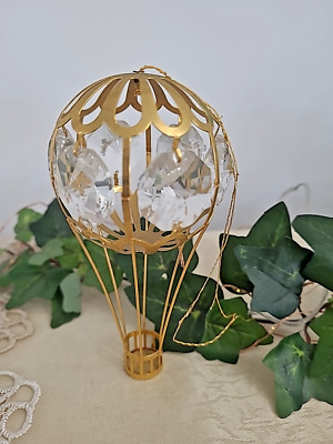 Crystal Temptations Hot Air Balloon Ornament 24K Gold Plated Austrian Crystals