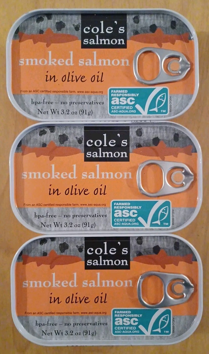 COLES SMOKED SALMON 3.2 Ounce Pack of 6