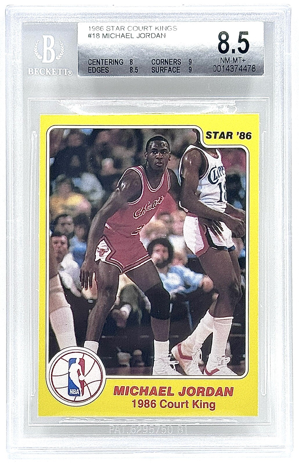 1986 Star Court Kings #18 Michael Jordan Rookie Card BGS 8.5 NM-MT+