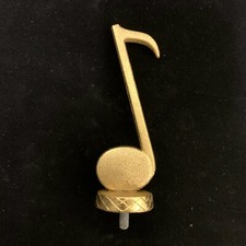 Music Note, Trophy Topper Figure, Metal, Gold Color, 5"