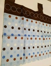 George Baby Brand Blue  Brown with Dots 100 Cotton Window Valance 42.5x15