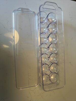 Egg Storage Container & Lid Fridge Holder Carton Fresh Hardboiled Devilled Eggs