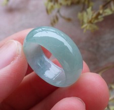 Certified Icy Green Burma Natural A JADE Jadeite Circle RING USA. 5.25    602840