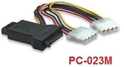 SATA 15-Pin Male to 3 Molex 4-Pin Female Power Splitter