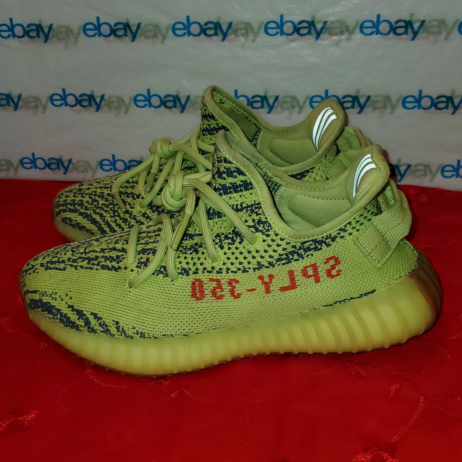 ✅️ Adidas Yeezy Boost 350 V2 B37572 Semi-Frozen Yellow Sneakers Men’s Size 4