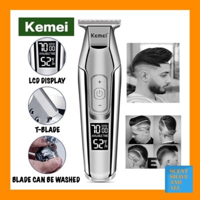 Kemei 5027 Akku Haar Bart Trimmer Elektroschneider LCD Haarschneidemaschine Detailer