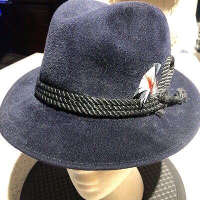 Borsalino Blue Felt Fedora 1857 Italia Men's Hat