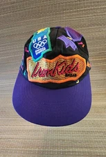 Vintage Iron Kids Bread USA Olympicap 1996 Olympic Team Sponsor Cap Purple 