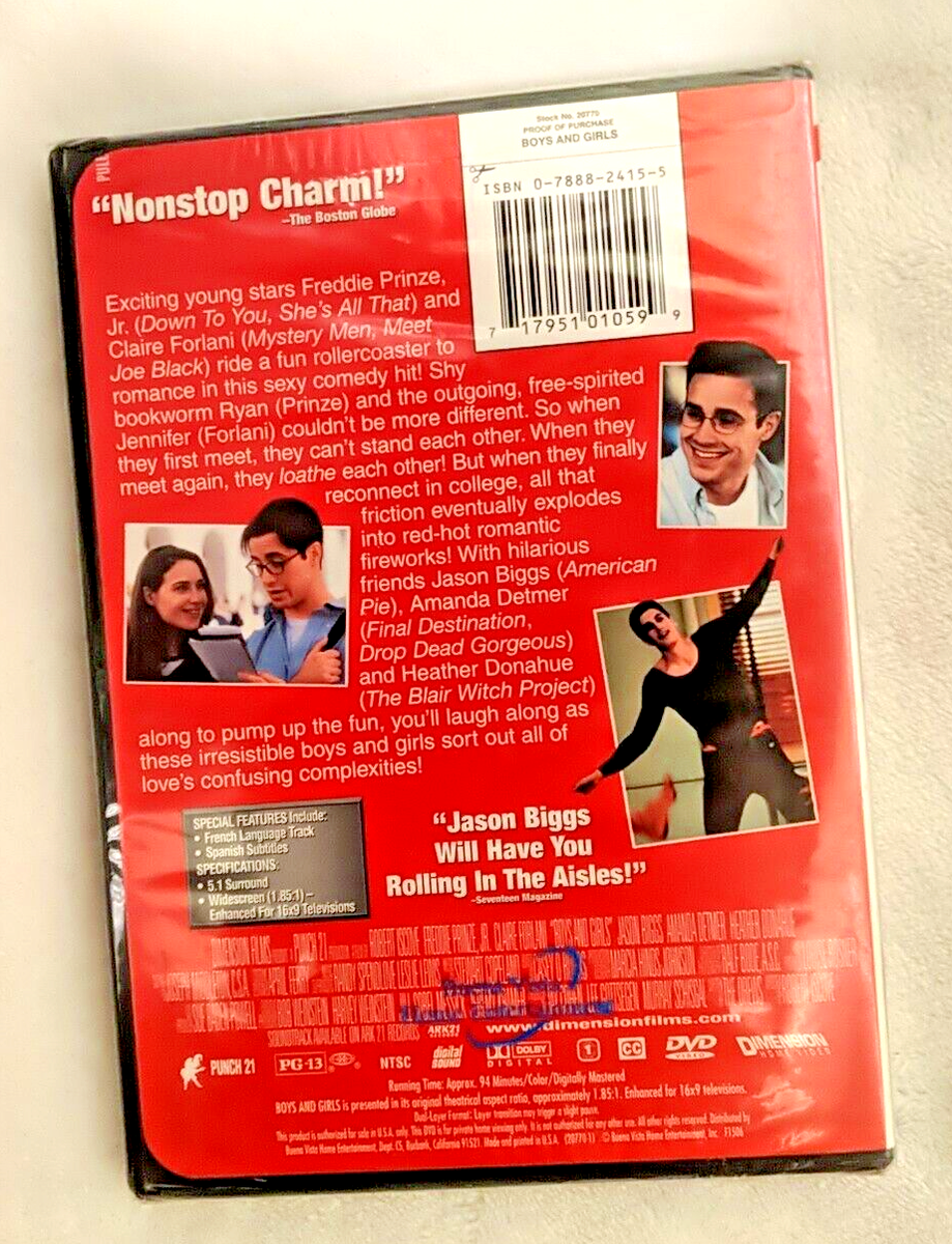 Brand new! BOYS AND GIRLS, DVD 2000, Freddie Prinze Jr., First Edition, Sealed! Brand new! BOYS AND GIRLS, DVD 2000, Freddie Prinze Jr., First Edition, Sealed!