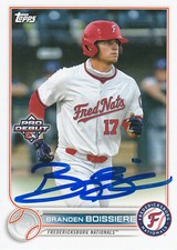Branden Boissiere Signed 2022 Topps Pro Debut Card #PD-36 Washington Nationals!