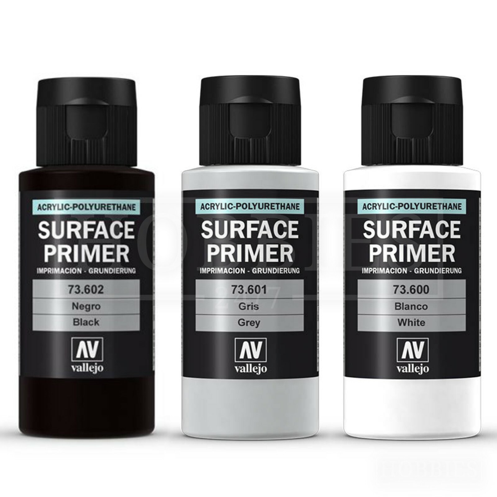 Vallejo Surface Primer 60ml Black White Grey Acrylic Model Air Brush