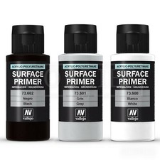 Vallejo Surface Primer 60ml Black White Grey Acrylic Model Air Brush Spray
