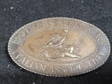 Mothers  Fathers Itailian Association Brass Belt Buckle