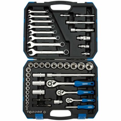Draper 16364 metrisches Werkzeugset, 1/4'', 3/8'' und 1/2'' Vierkant Dr. (75 Stück)