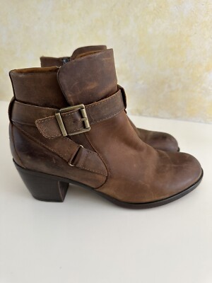 Born Womens Shea Booties Sz Brown Leather Chic Western