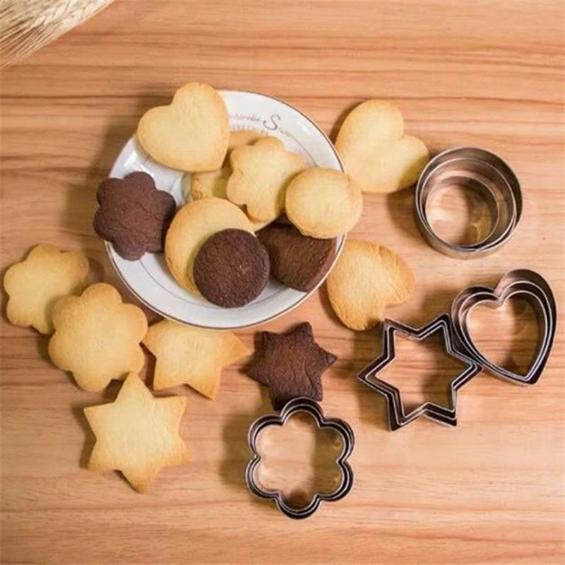 12pcs Assorted Shape Pastry Cutters Cake Cookie Biscuit Cutter Set Baking  Mold