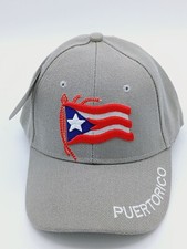 Puerto Rico FLAG Hat GRAY Adjustable..