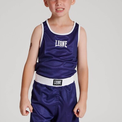 LÖWE ÄRMELLOSES T-SHIRT BOXSHIRT AB214J BLAU ROT WENDBAR JUNIOR