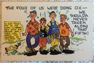 Greetings from Cape Cod Comedy Novelty Golf Cartoon Postcard