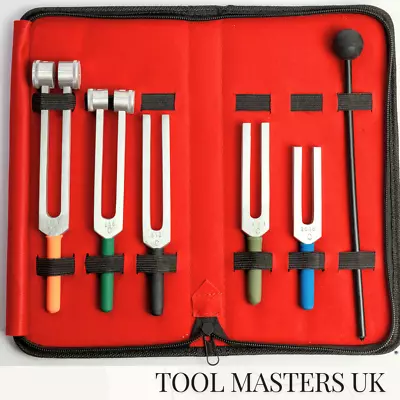 TOOL MASTERS UK Therapy Vibration Healing Chakra Tuning Fork Set 128-2048Hz with Silicone Hammer