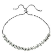 Sterling Silver 5mm Bead Adjustable Bracelet