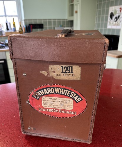 Orginal 1930's Leather Baggage Box - FOR rmsaquitania ONLY