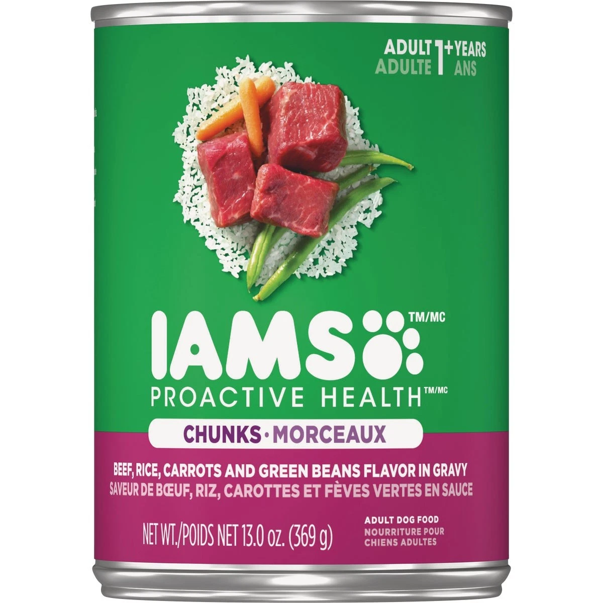 IAMS Proactive Health Beef Adult Wet Dog Food, 13 Oz. 110837 Pack of 12 Iams