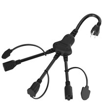3 Way Power Extension Cord Y Splitter Cable 1.5 Ft-3 Prong 1 to 3 Extension C...