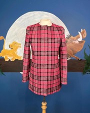Next Pink Check Wool Blend Coat Size UK 12 / EUR 40