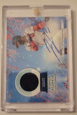 2023 Topps Holiday - Autograph Relics Ronald Acuña Jr. #WHAR-RA Red Metallic /10