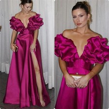 Prom Dress Evening Satin Line A Three-dimensional Rotator Cuff Party LongDresses