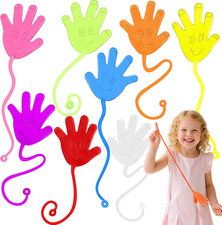 24 Pack Sticky Hands Bulk, Assorted Colors, Kids Party Favors, Goodie Bag Filler