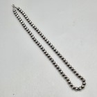 18" Navajo Bench Bead Necklace Sterling Southwest Squash Pawn Dark Oxidized 6mm — photo 2