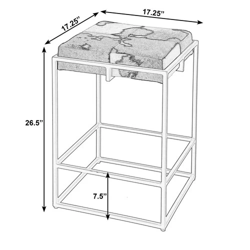 Butler Specialty Company Stinson 26.5" Hair on Hide Counter Stool - Black-White - Picture 7 of 7