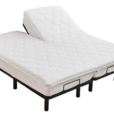 Quilted Split Top Mattress Topper Pad for Adjustable Bed Breathable King