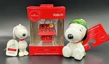 Hallmark Peanuts Snoopy on Dog House Lights Ornament  Two Snoopy NEW