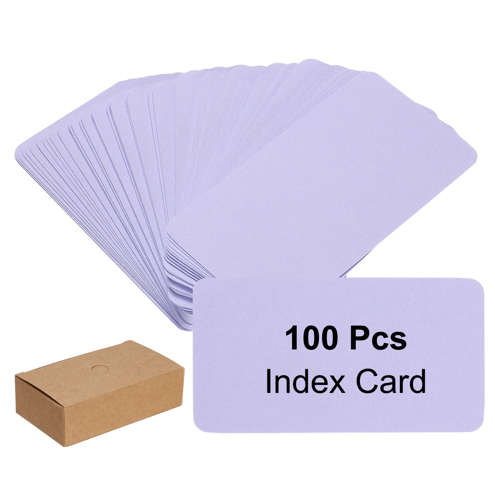 2" x 3.5" Note Card 100 Pcs Index Card Kraft Paper Round Corner Purple