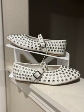 Kids Toree Rhinestone Ballet Flats White - Art Class Youth Size 3Y NWT