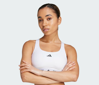 Adidas TECHFIT SPORTS BRA White SIZE XS Med Support Pockets ClimaCool 32AB $50