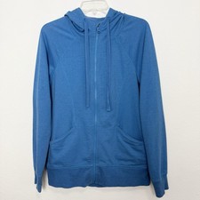 Zella Women s Large Jacket Zip Up Hoodie Bright Blue Pockets Soft Fleece Workout