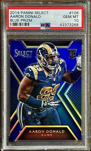Aaron Donald PSA 10 - 2014 Select #106 BLUE /50 Rookie RC - GOAT DT - Pop 5 - Picture 1 of 4