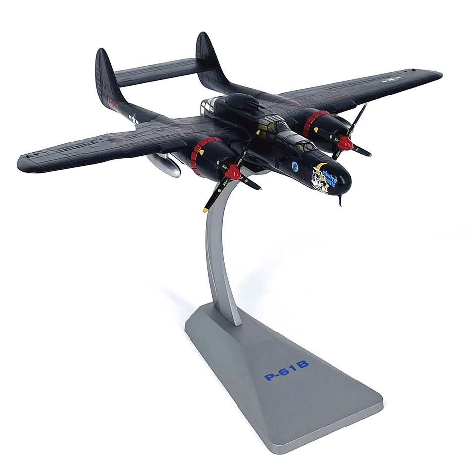 Modelo de avión de combate Black Widow P-61B de la Fuerza Aérea de los Estados Unidos de la Segunda Guerra Mundial a escala 1/72 juguete de exhibición Foto 3 de 4