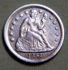 1857 United States Seated Liberty Silver Dime - EF / XF - Lot 1700