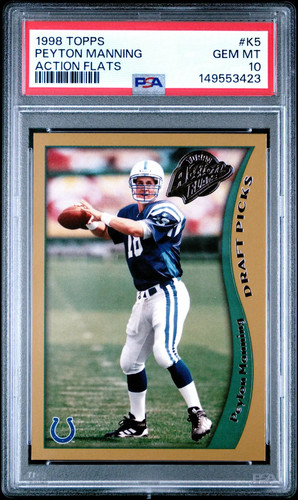 1998 Topps Action Flats Peyton Manning #K5 PSA 10