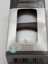 Lumin Essence 2 Floating Candles White Unscented 2.7 in x 1.3 in Free Shipping