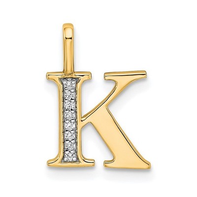 10K Gelbgold Diamant Buchstabe K Initiale Anhänger PM8365K-003-1YA