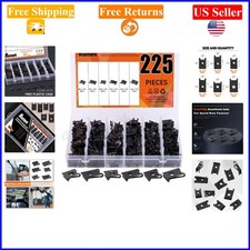 225 Pcs Auto U-Nut Clip Assortment Kit, 6 Sizes, Black, Car Fasteners