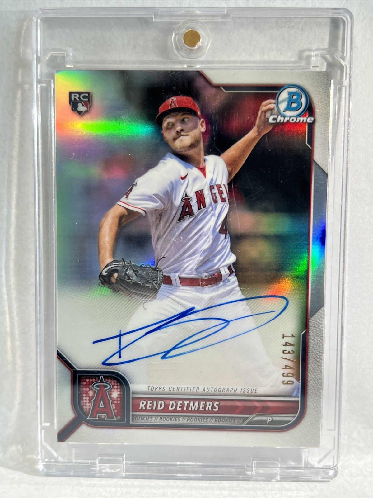 2022 Bowman Chrome - Reid Detmers Autograph Auto RC Los Angeles Angels #CRA-RD