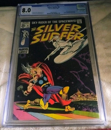 Silver Surfer #4 CGC 8.0 Grade  Thor & Loki Marvel 1969 Stan Lee - John Buscema